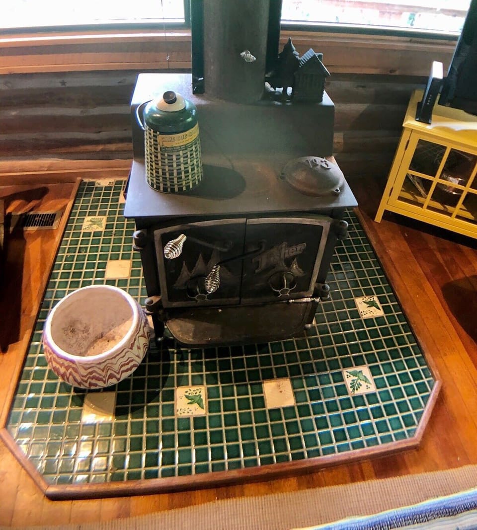 Wood stove.