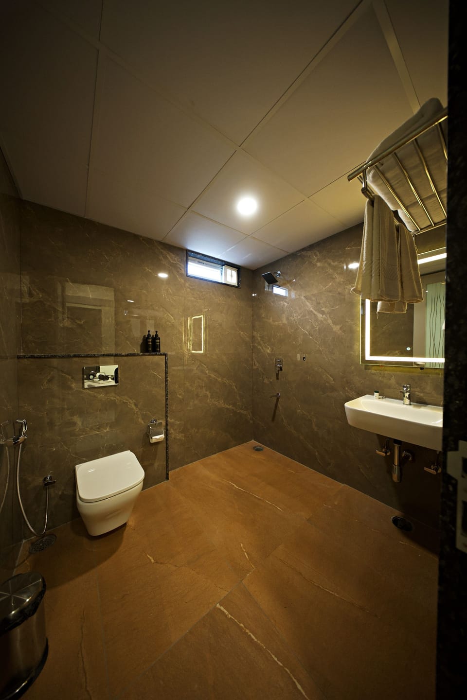 Hair dryer, slippers, soap, shampoo