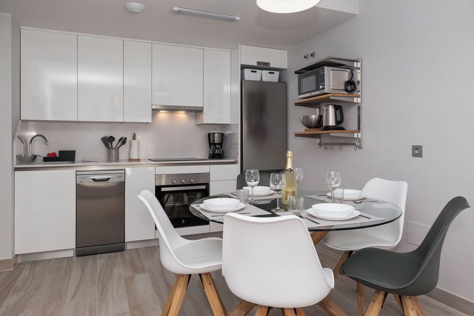 Apartment | Living area | 50-inch flat-screen TV with cable channels, TV