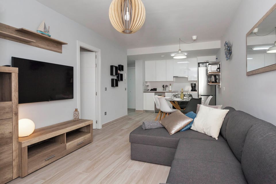 Apartment | Living area | 50-inch flat-screen TV with cable channels, TV