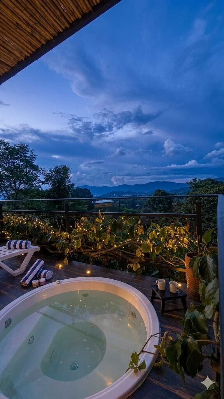 Outdoor spa tub