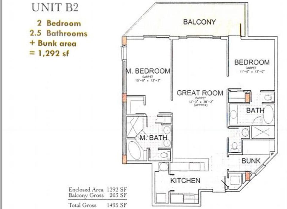 Condo, Multiple Beds (Waterscape 425-A) | Floor plan
