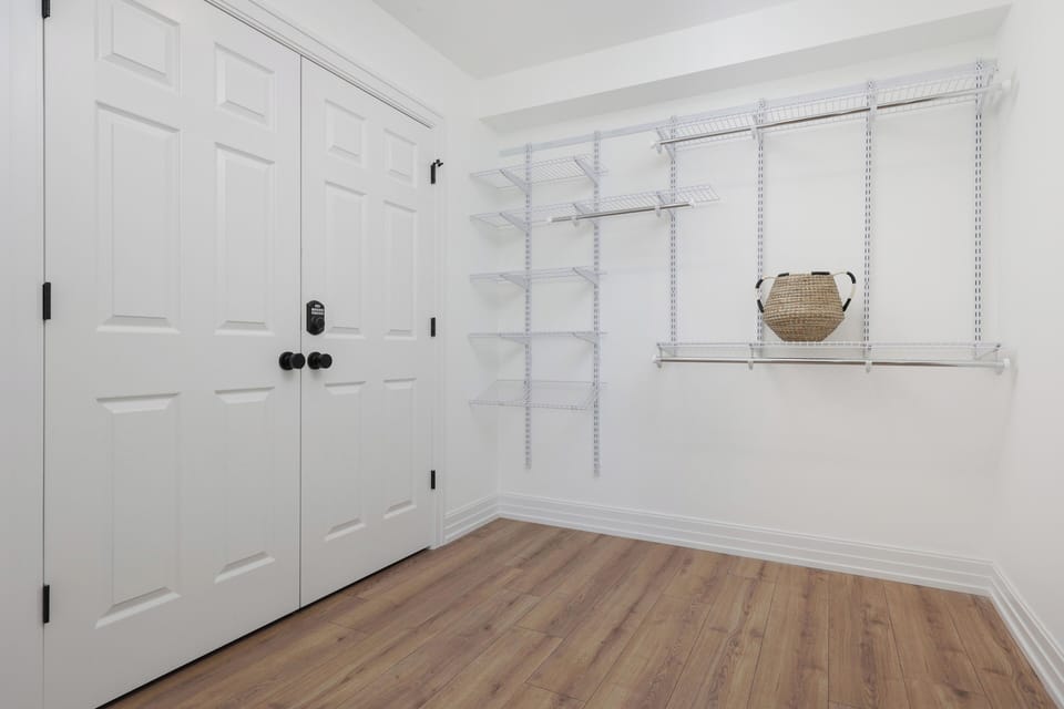 Walk in closet from master bedroom
