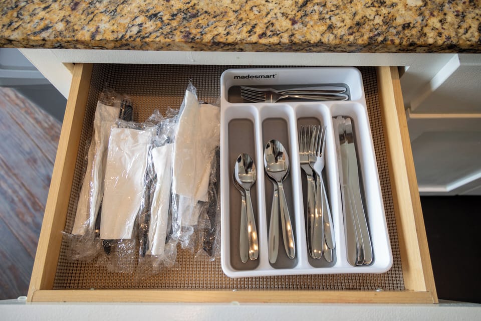 We have plenty of utensils and pots/pans, etc.