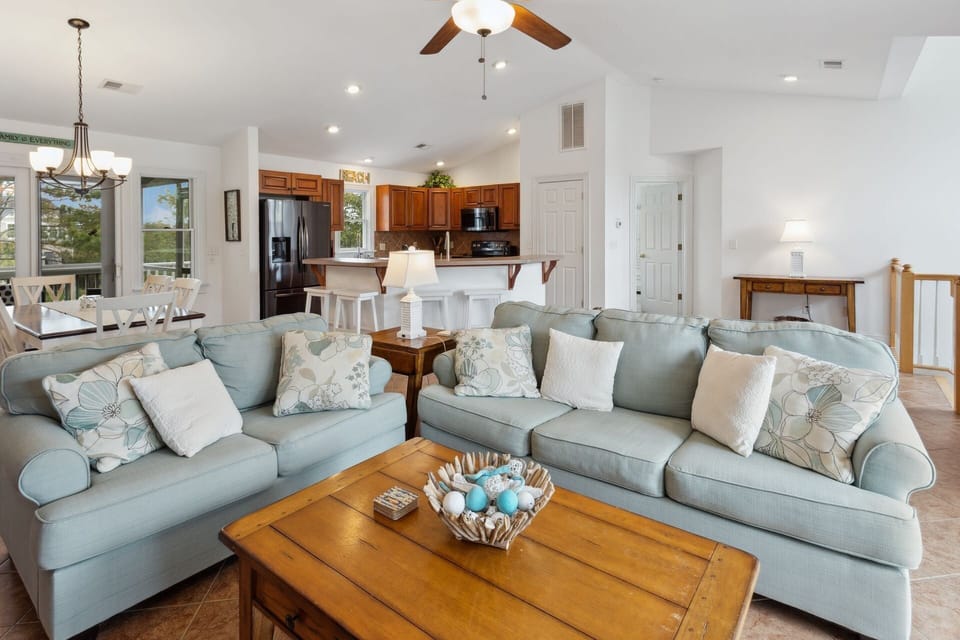 Relax in the spacious Living Area with a Flat Screen TV!