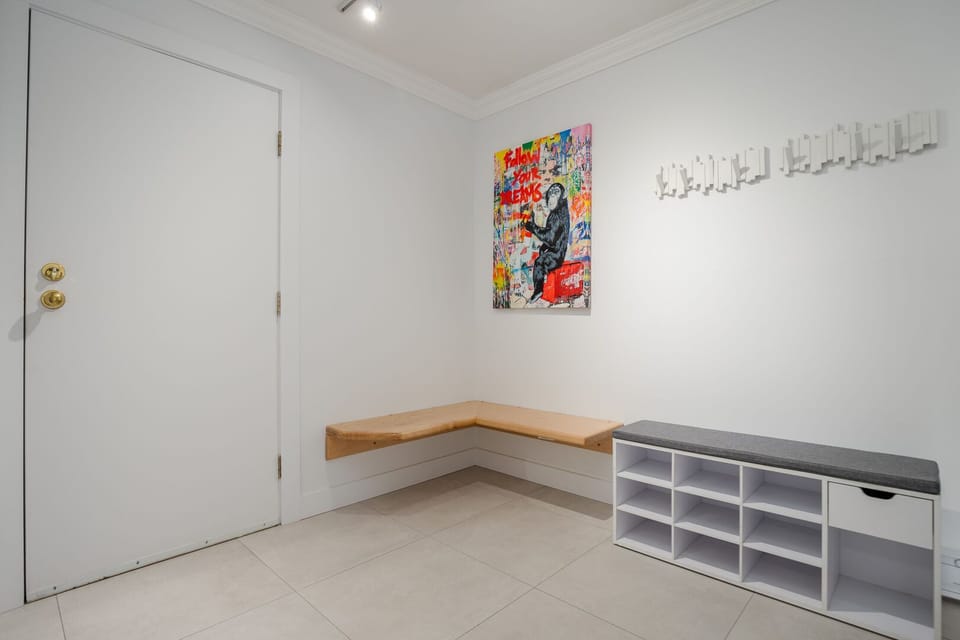 Store skis, bikes, and boots in this spacious gear-ready mudroom.