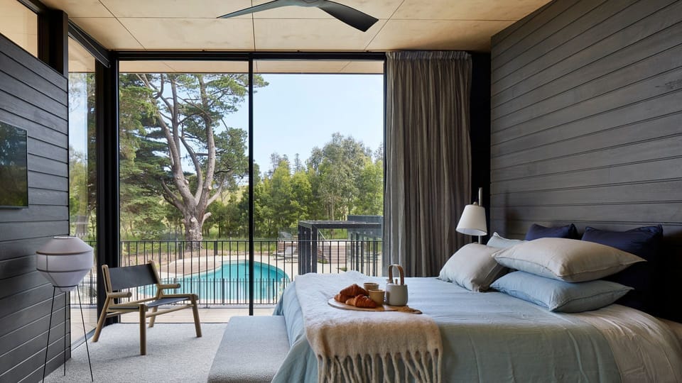 Master bedroom with stunning ensuite and pool views 