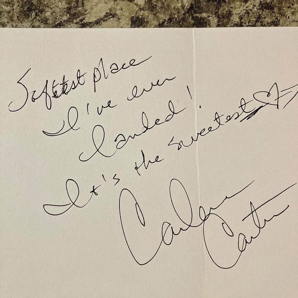 Had surprise visit from Carlene Carter! Daughter of legendary June Carter Cash.