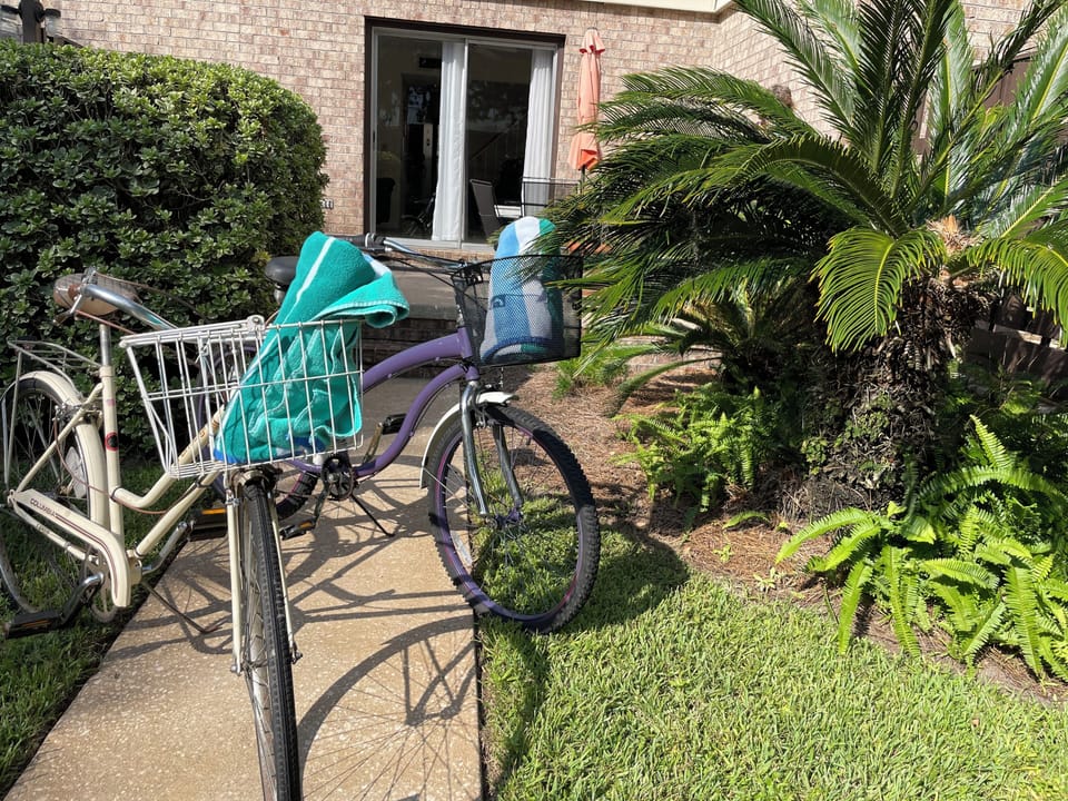 3 cruiser bikes. Grab a towel and a beach chair and head to the beach.