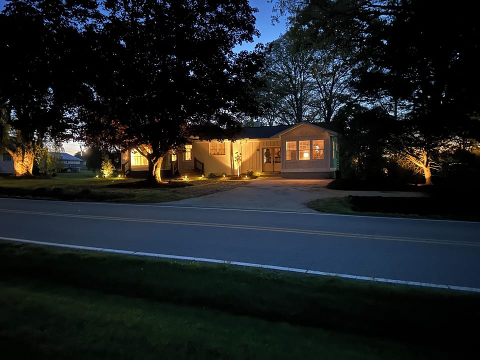 Outside of house at night