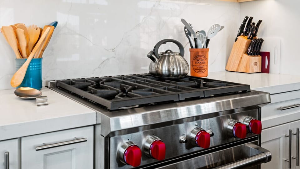 Sleek gas stove for all cooking needs.