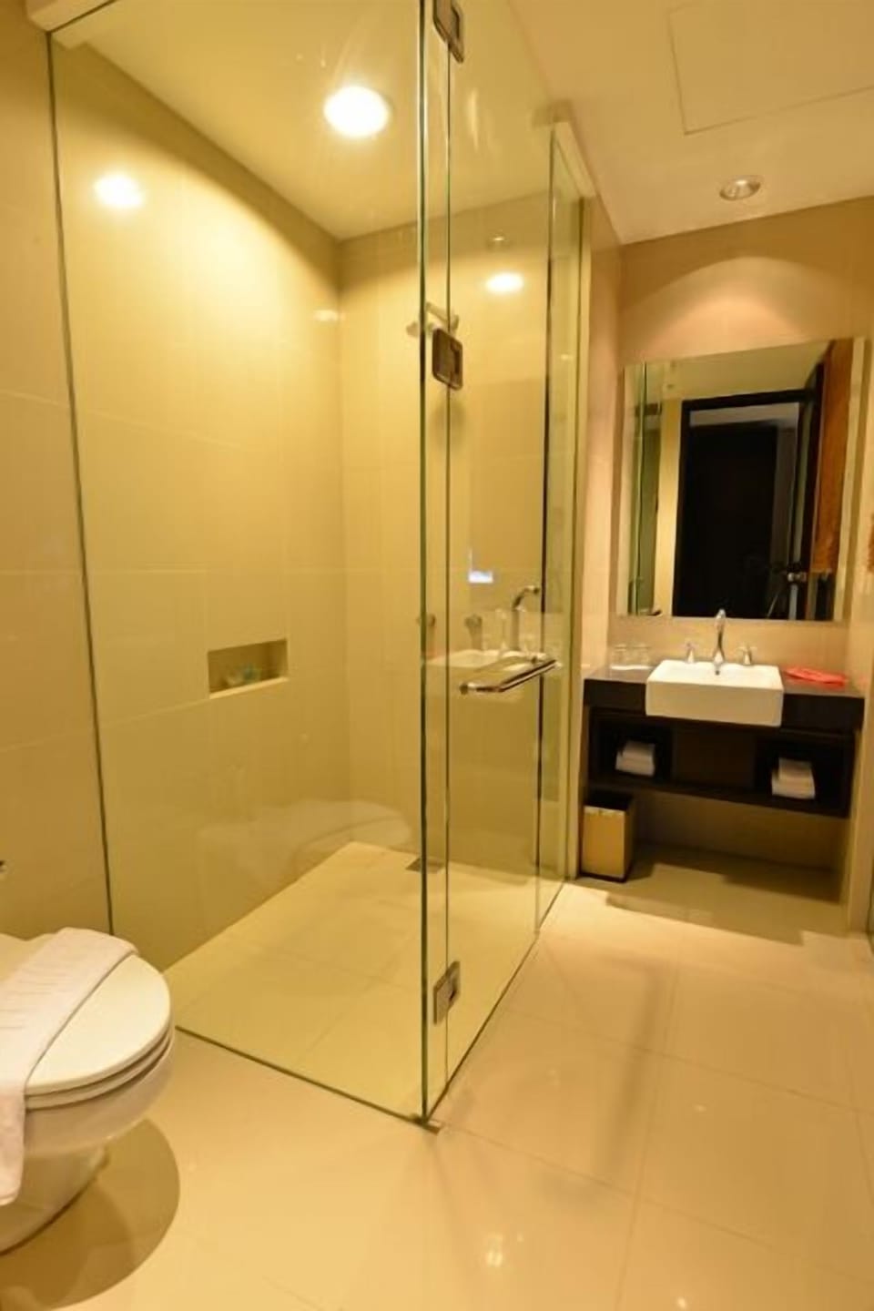 Shower, hair dryer (on request), towels