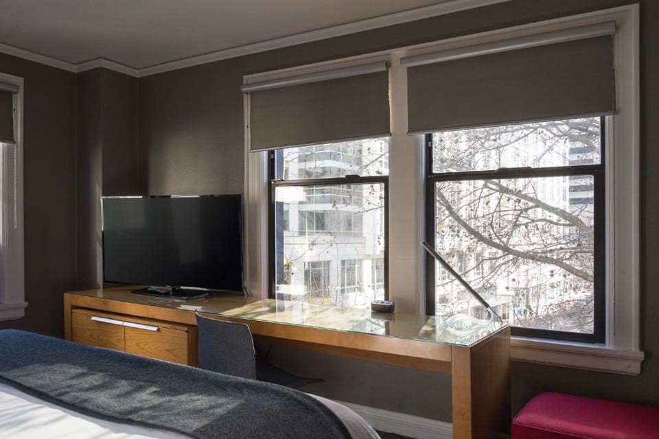 Cozy corner for a restful night in a bustling metropolis