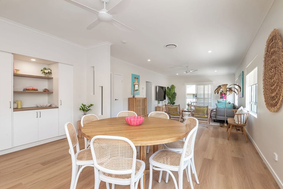 Spacious dining and living