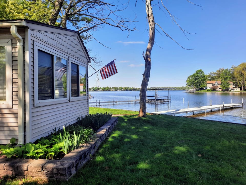 cottage and lake