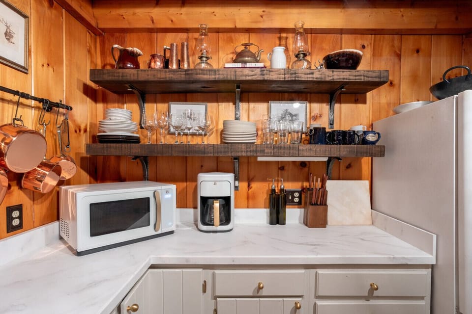 The kitchen is well organized with everything you need to make meals for your family.