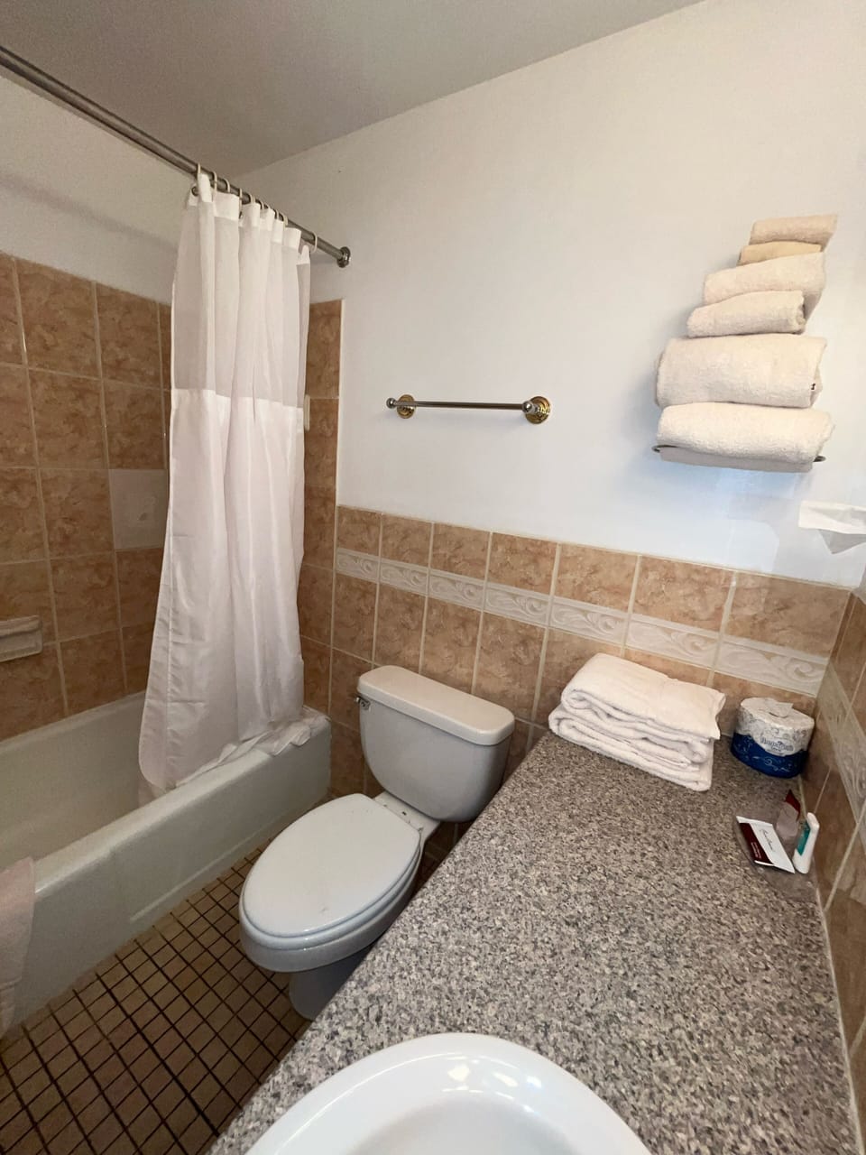 Basic Room, 2 Double Beds, Lake View | Bathroom | Combined shower/tub, hair dryer, towels, soap