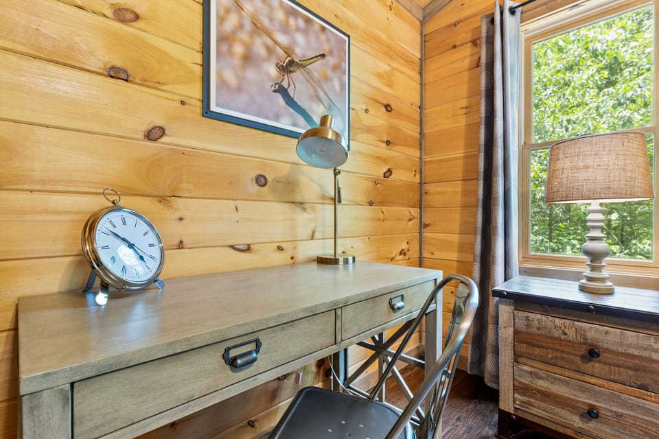 Private work area located in the spacious master suite. 