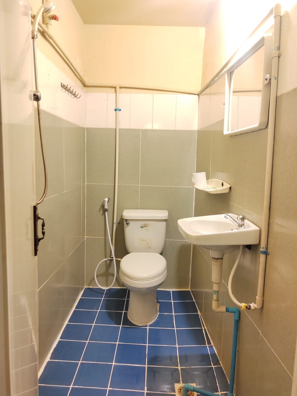 Shower, rainfall showerhead, free toiletries, bidet