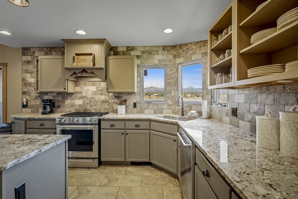 Plenty of counter space for meal prep.