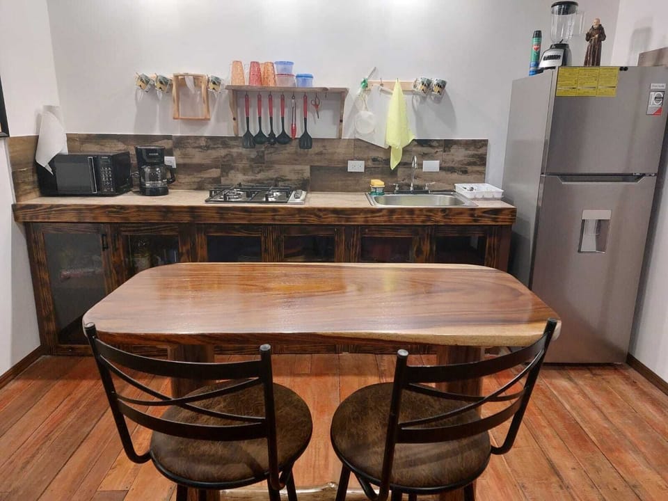 Chalet Gratitude | Private kitchen | Full-size fridge, microwave, stovetop, coffee/tea maker
