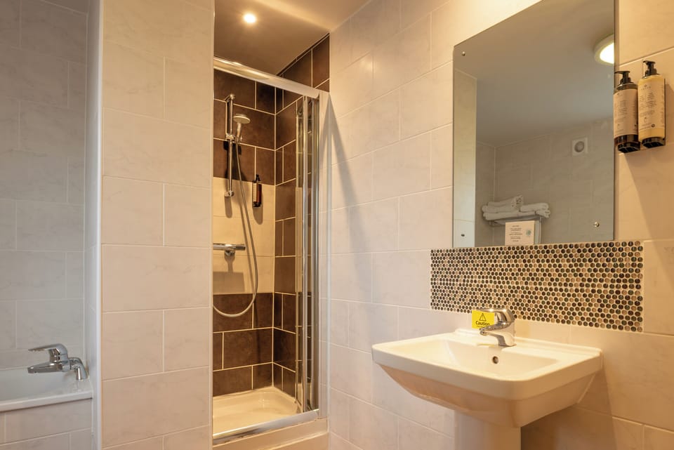 Deluxe Double Room | Bathroom | Eco-friendly toiletries, hair dryer, towels