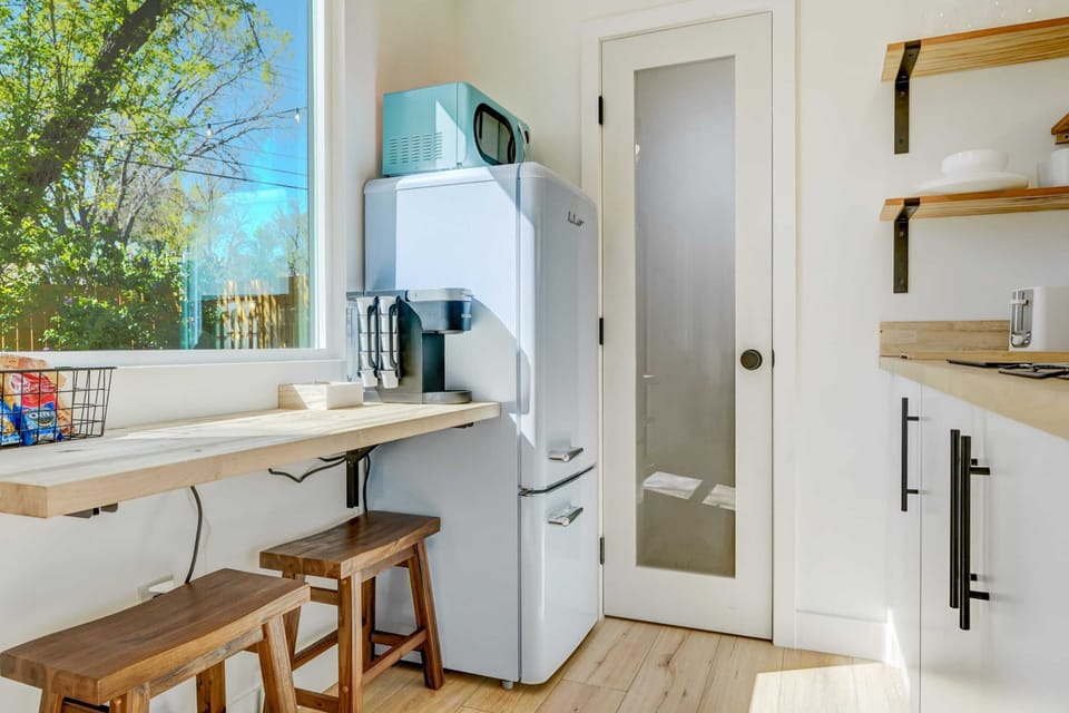 Enjoy the aroma of freshly brewed coffee as you relax in this chic and inviting space