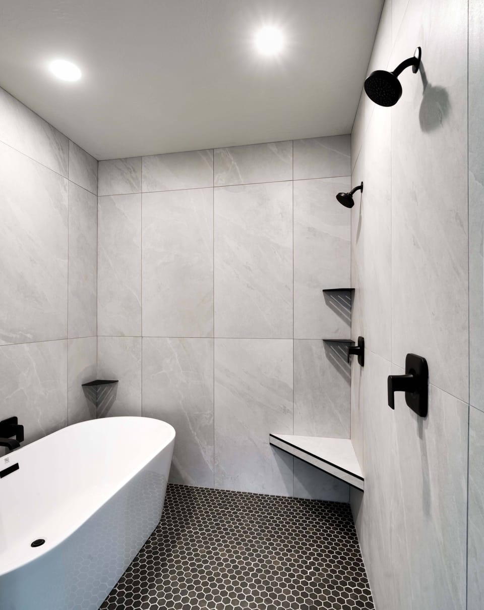 Double Showerhead & Standalone Tub
