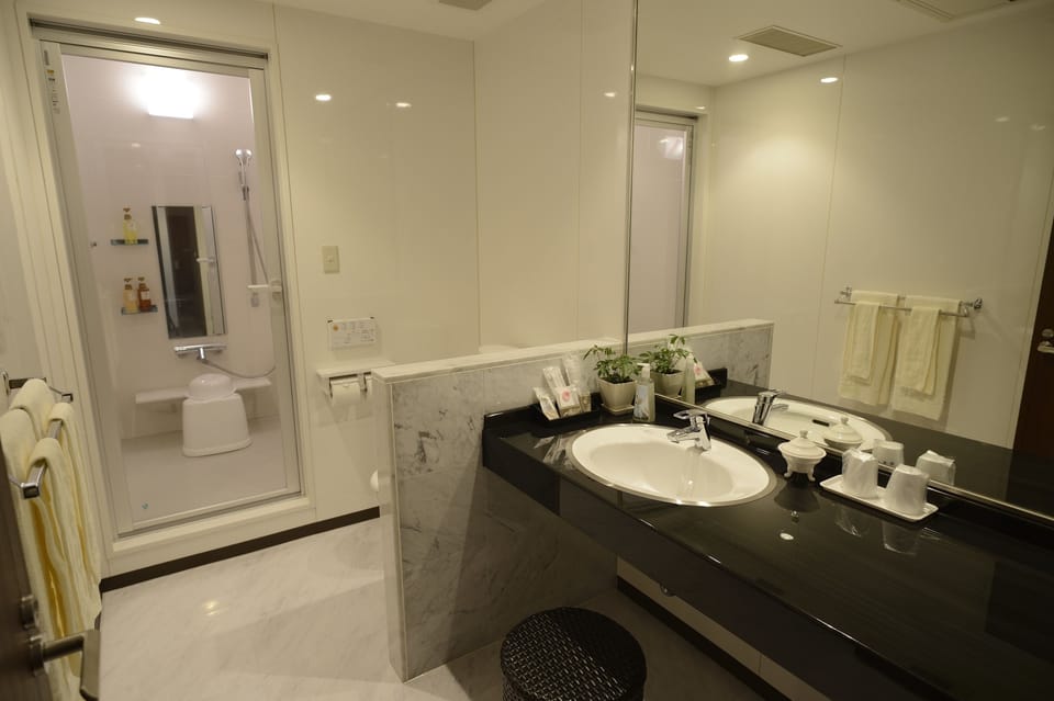 Superior Twin Room, Non Smoking | Bathroom | Separate tub and shower, spring water tub, hair dryer, slippers
