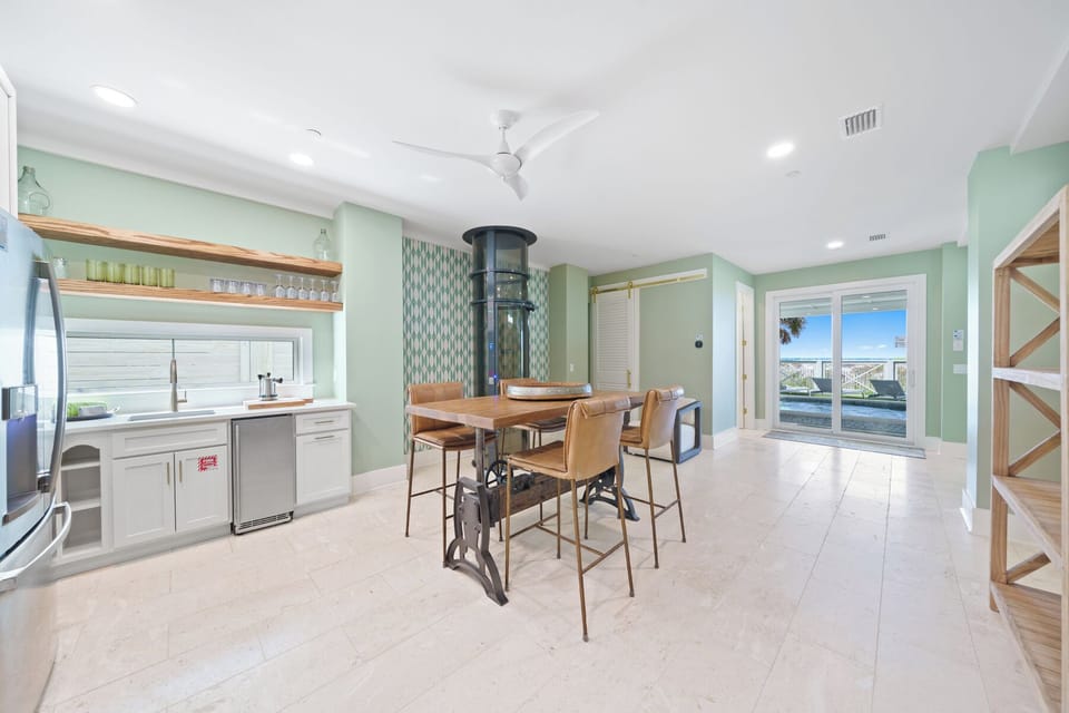 1st Floor Kitchenette Area with Half Bath and Pool Access