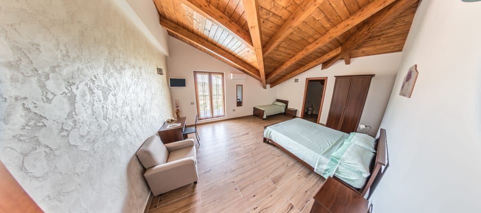 Exclusive Triple Room, 1 Bedroom, Ensuite, Pool View | Desk, laptop workspace, free cribs/infant beds, free WiFi