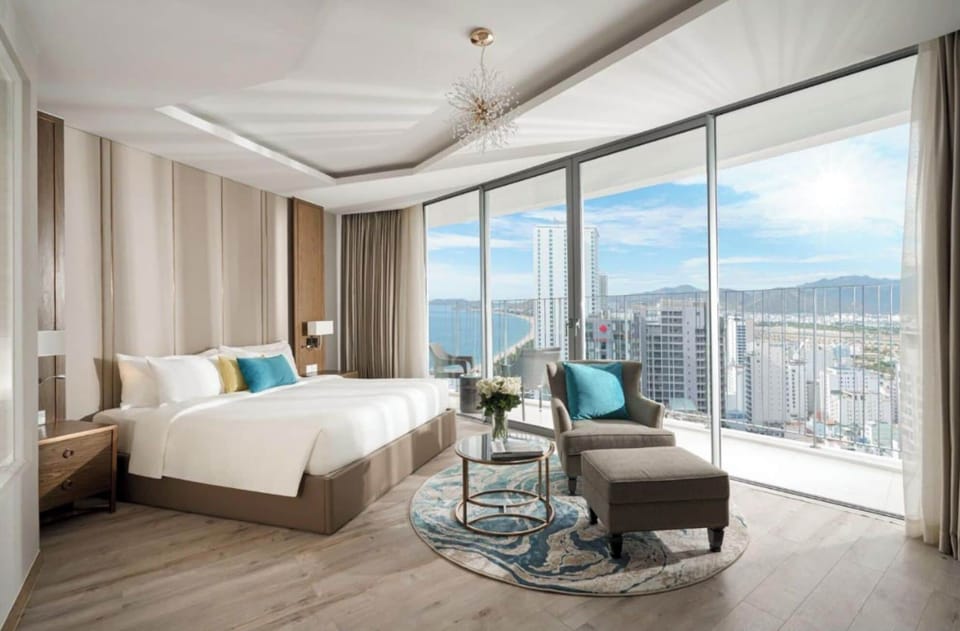Family Double Room, Partial Ocean View | Premium bedding, desk, iron/ironing board, free WiFi