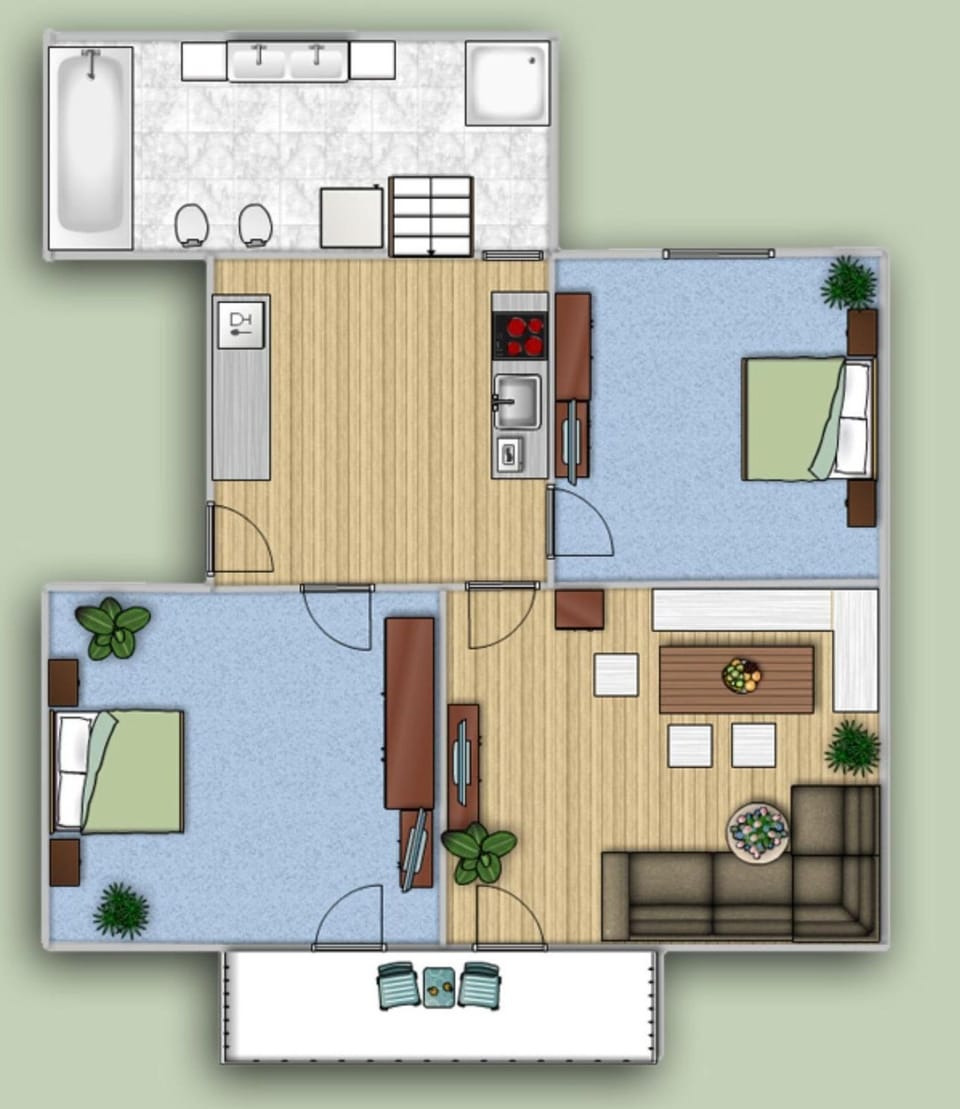 Apartment | 2 bedrooms, individually furnished, bed sheets