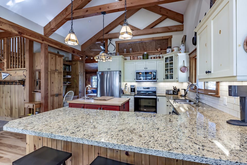 Kitchen and island seating