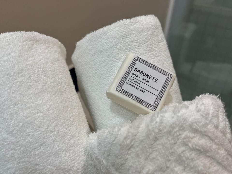 Standard Studio, Courtyard View | Bathroom | Shower, hair dryer, towels, soap