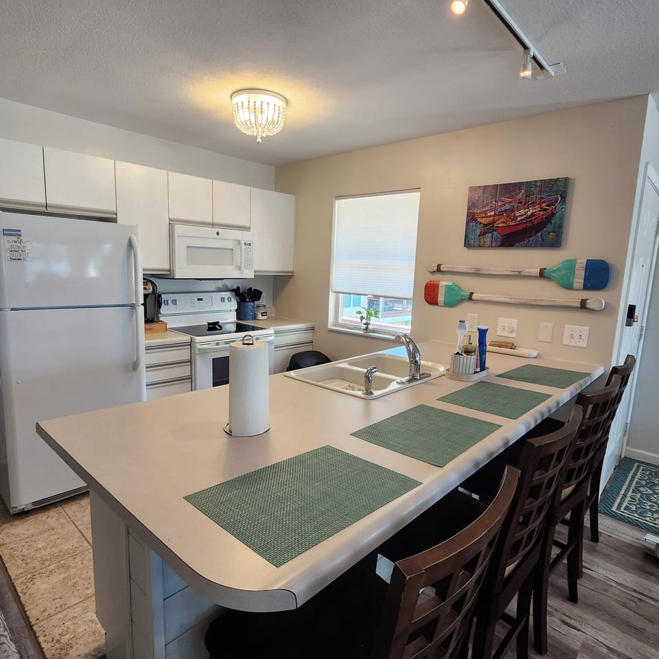 Kitchen with bar stools