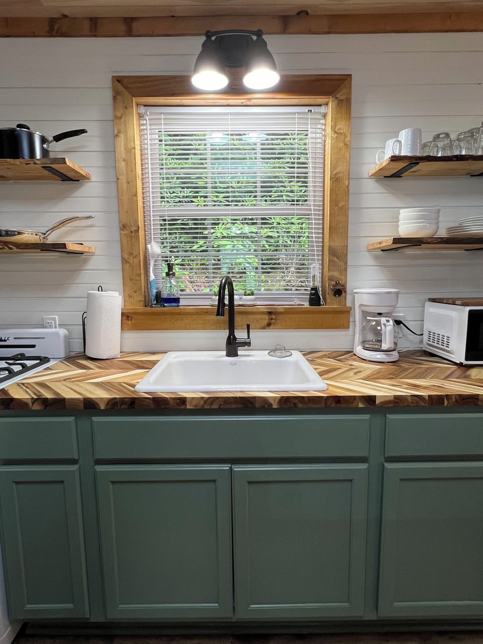 Chevron butcher block countertops