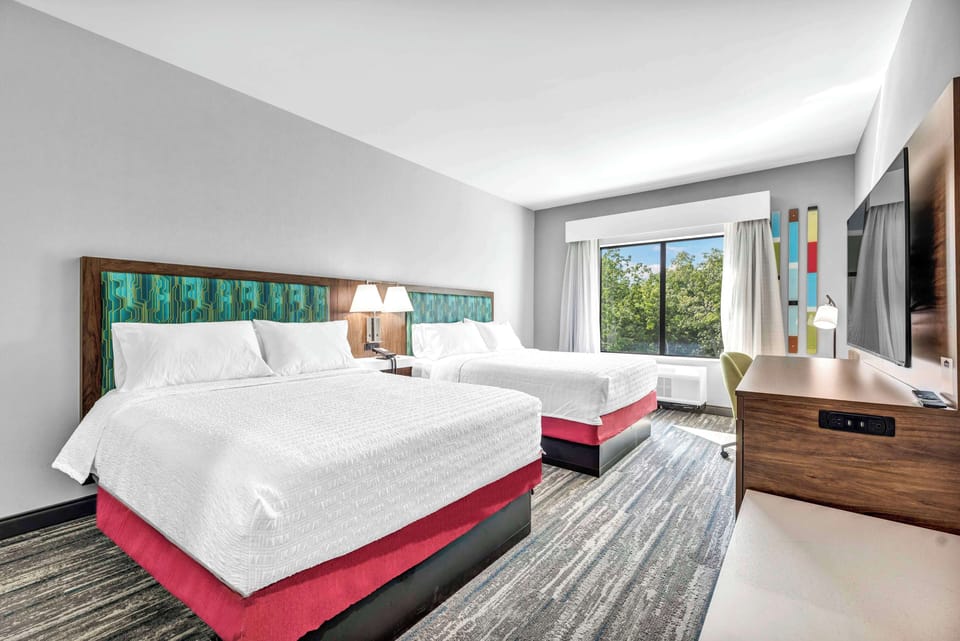 Room, 2 Queen Beds, Refrigerator & Microwave | In-room safe, iron/ironing board, free WiFi