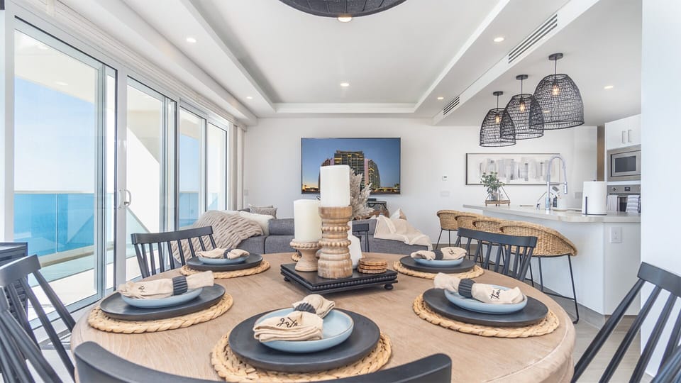 dine next to the wrap around windows