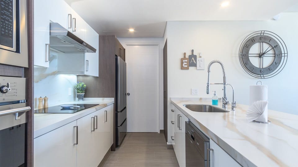 the kitchen