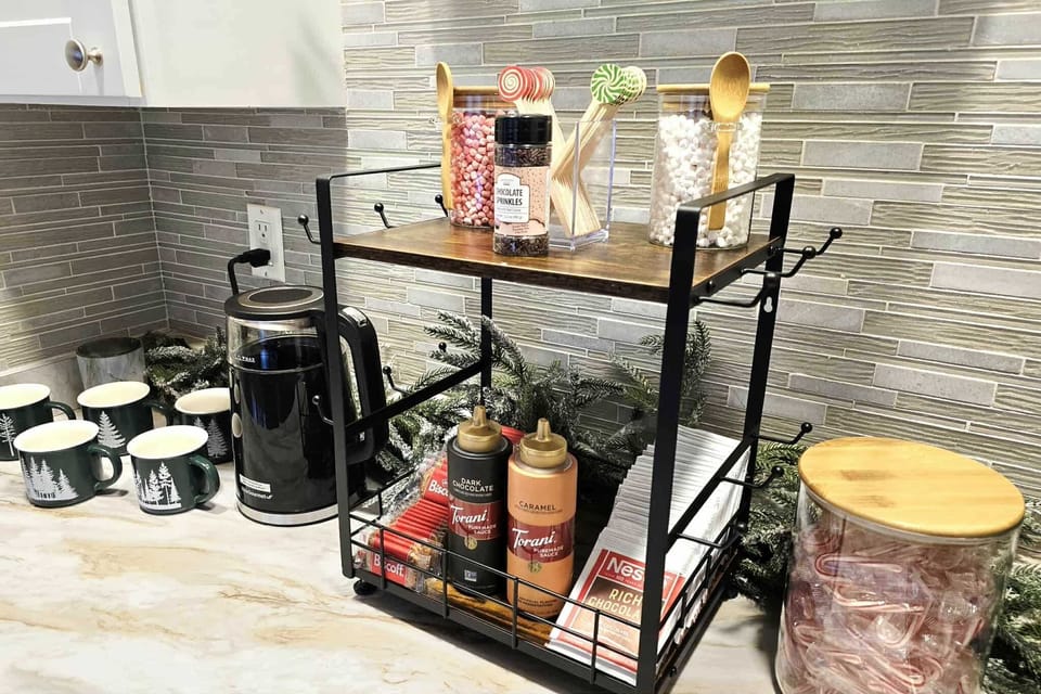 Warm up at our complimentary hot cocoa bar during the winter months