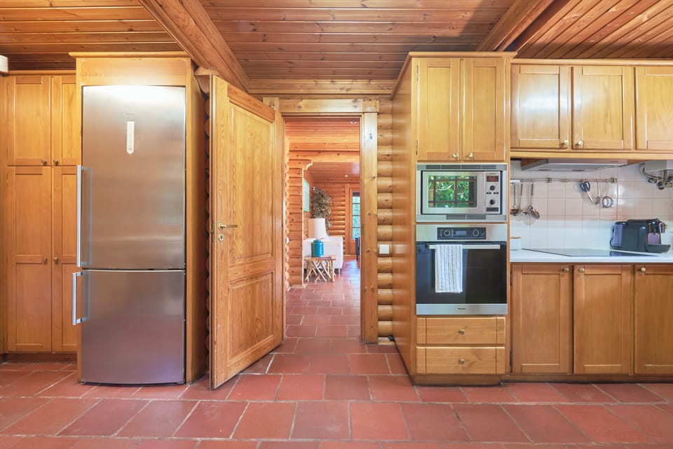 Villa | Private kitchen | Espresso maker, fridge, microwave, stovetop