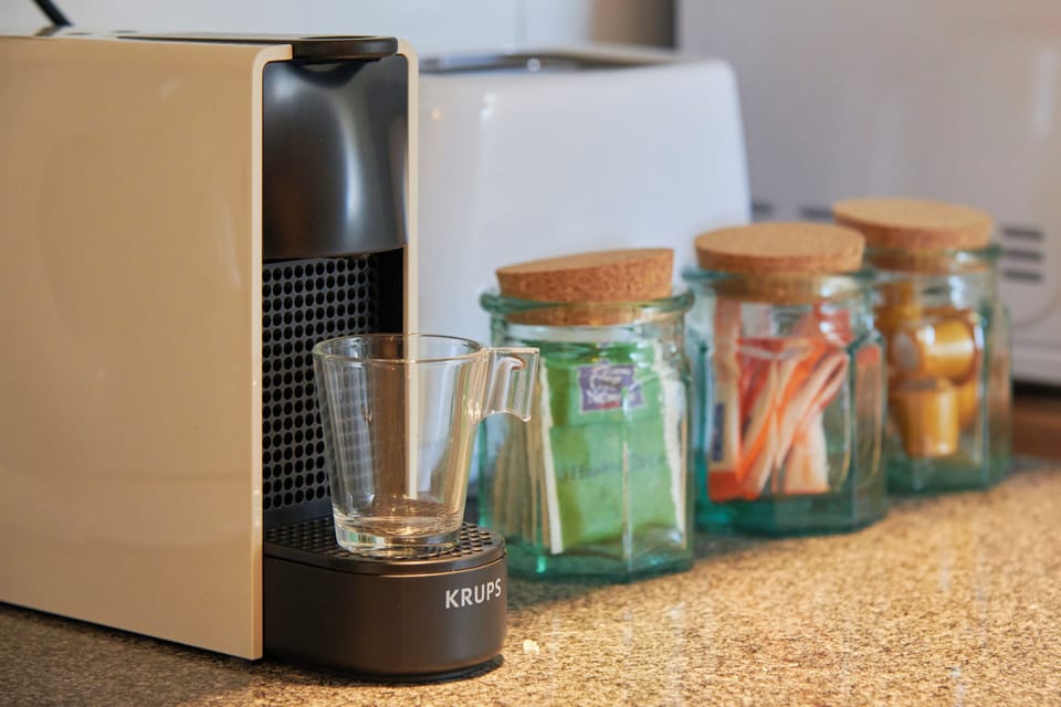 Apartment | Private kitchen | Fridge, microwave, stovetop, espresso maker