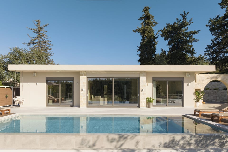 Sophisticated pool surroundings offering a sense of tranquility.