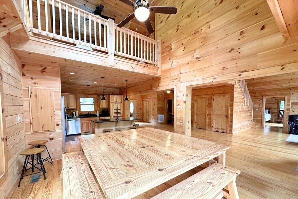 Seating area right outside of the kitchen.
