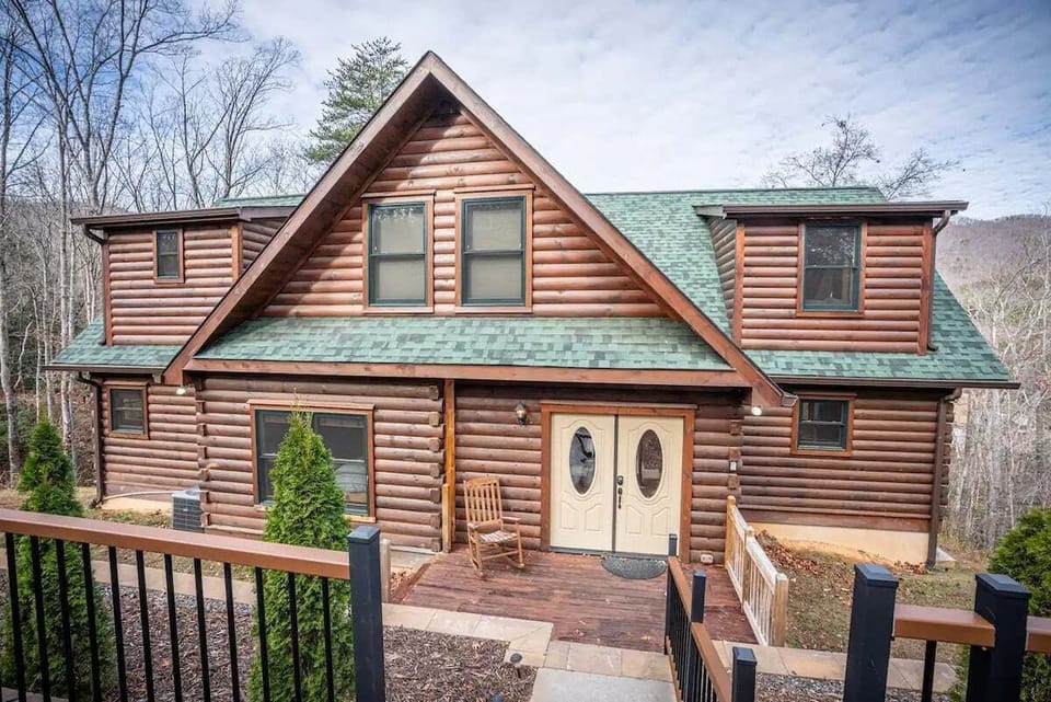 View of Our Mountain Retreat- a rustic cabin mountain home