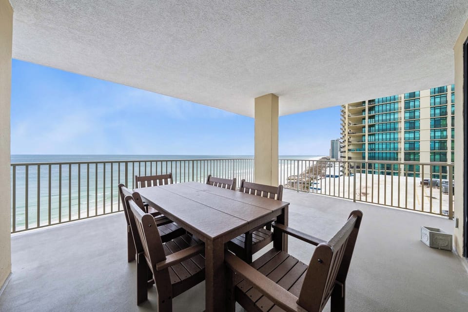 Dine al fresco on the large private balcony