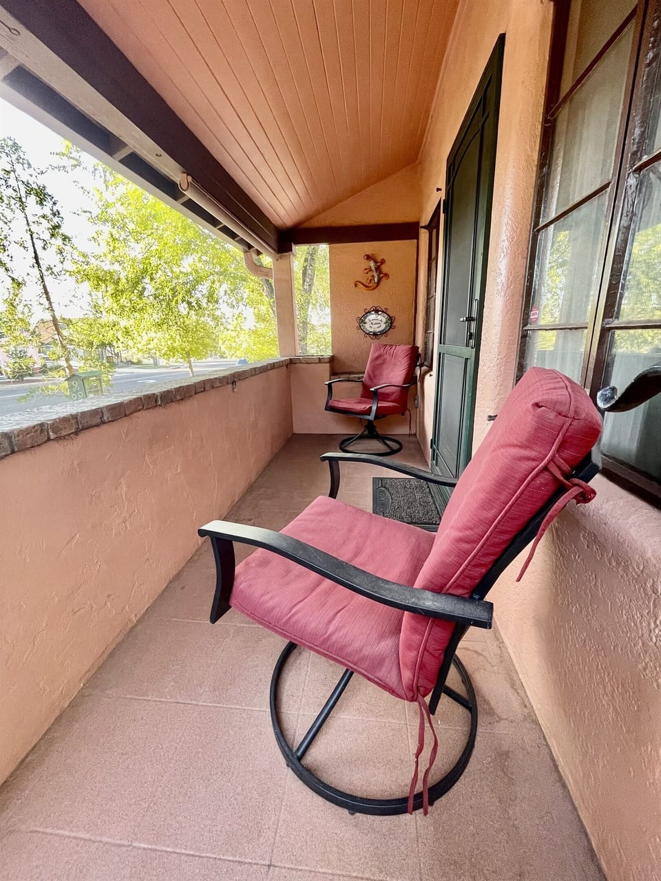Relax on the deck and watch the world go by on historic Pleasant Street.