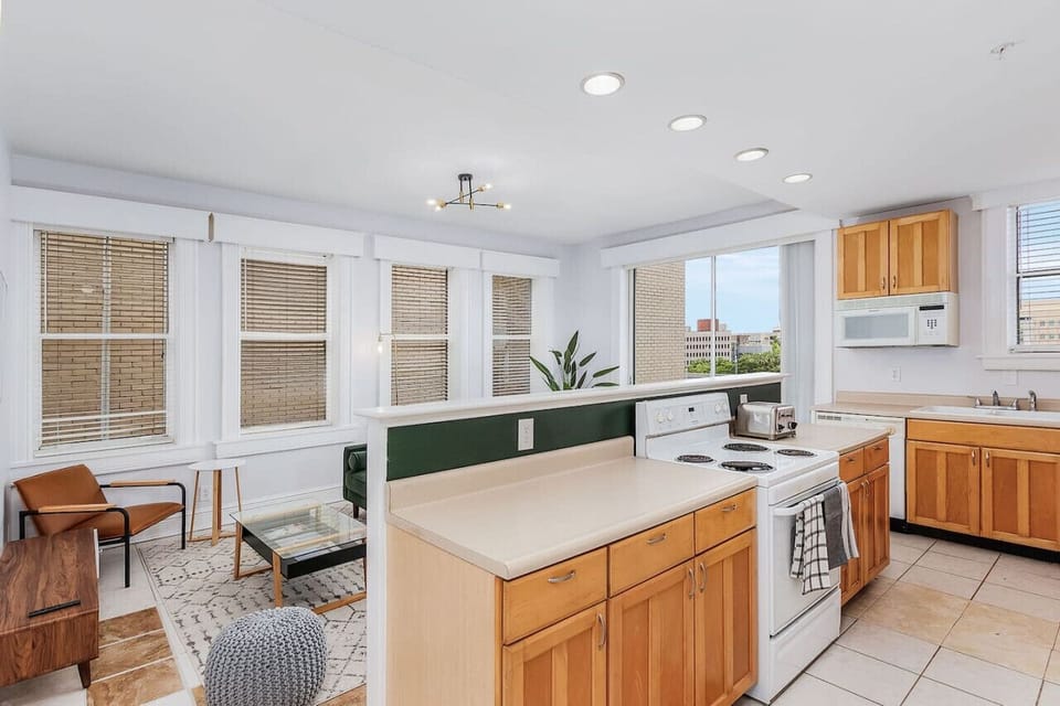 Plenty of counter space in this open concept kitchen
