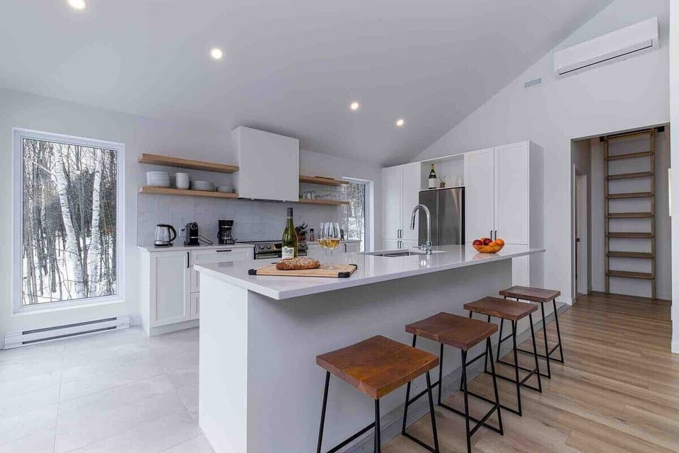 Cook, eat, and chat,  all with a view.